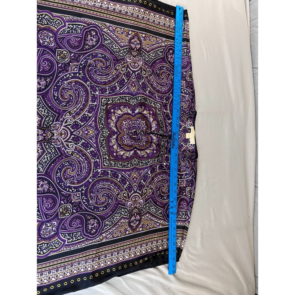 Michael Kors Womens Top XL Purple Paisley Boho Poncho Blouse Flowy Relaxed - Picture 5 of 8